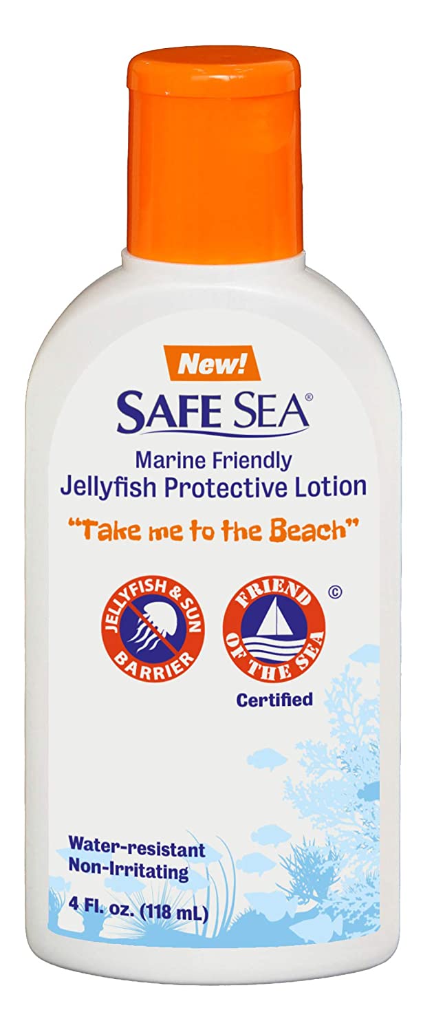 SAFE SEA Anti Jellyfish Lotion, Non Toxic Waterproof Repellent Protects Against Sea Lice, Fire Coral & Jelly Stings