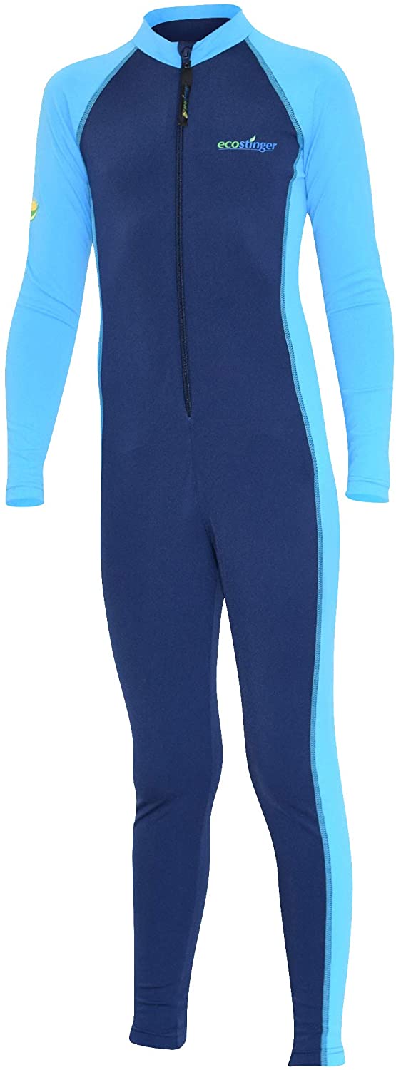 EcoStinger Boys Full Body Swimsuit Stinger Suit Long Sleeves UV Protection UPF50+ Navy Blue (Chlorine Resistant)