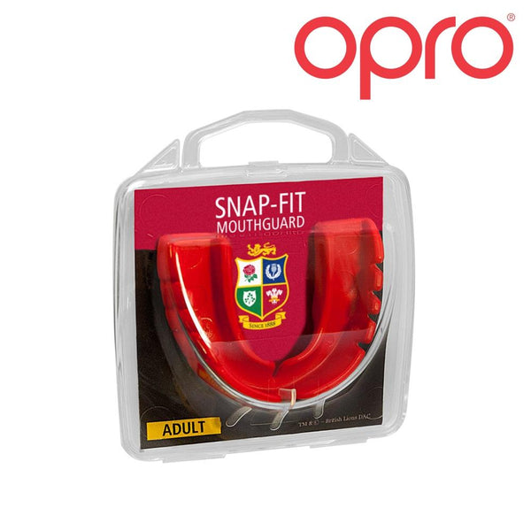 Opro Snap-Fit British & Irish Lions MouthGuard (Age 10 to Adult)