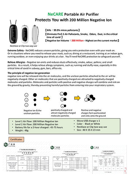NeCARE Portable Air Purifier | Streamline Sports