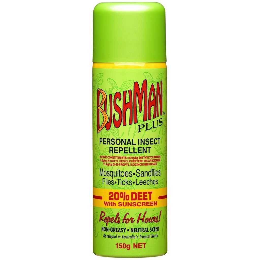 Bushman Plus Aerosol 150gm 20% Deet With Sunscreen Bushman 