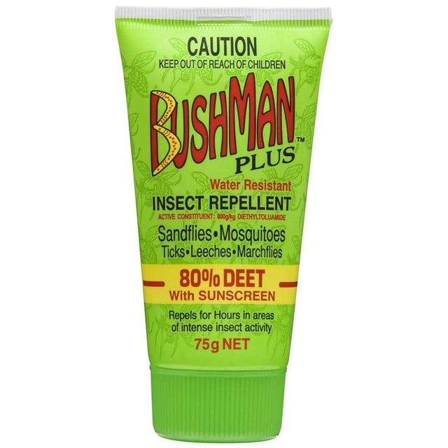 Bushman Plus Gel 75gm 80% Deet With Sunscreen Bushman 