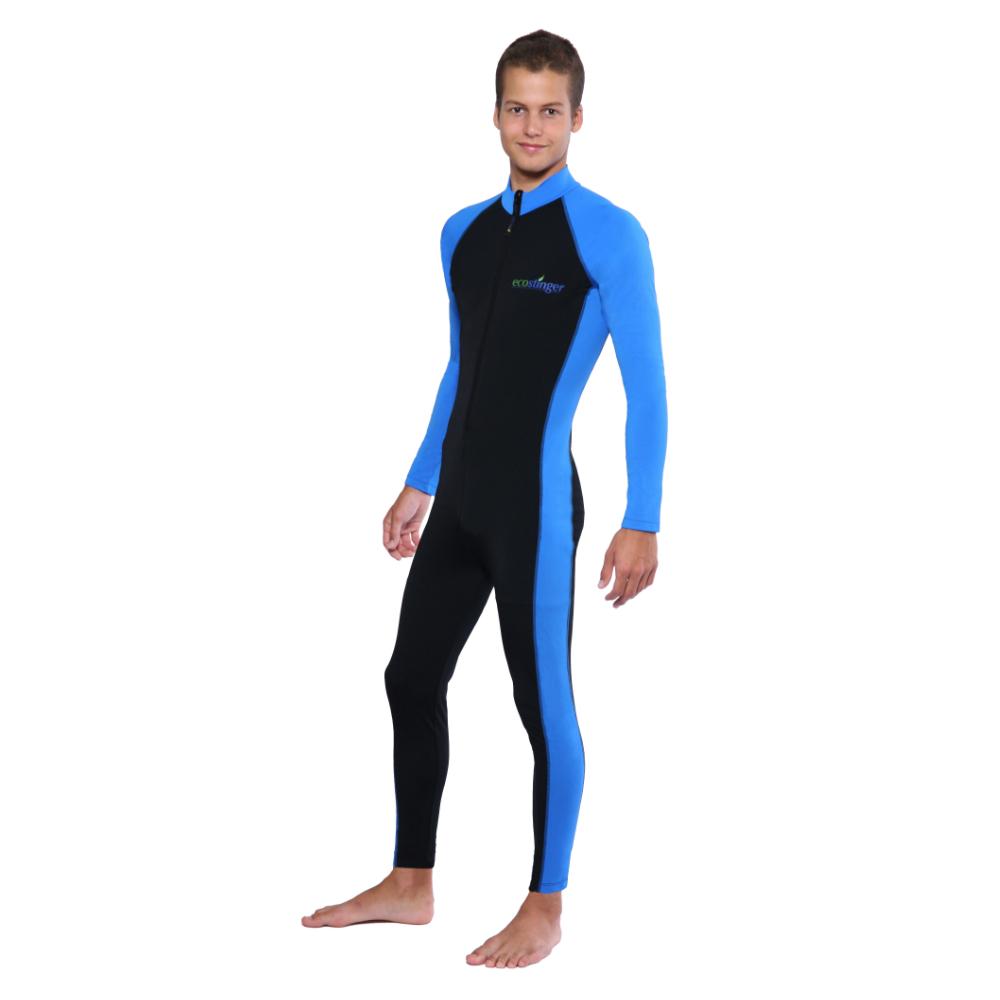 EcoStinger Men UV Protection Full Body Swimwear Stinger Suit Dive Skin UPF50+ Black Blue (Chlorine Resistant)