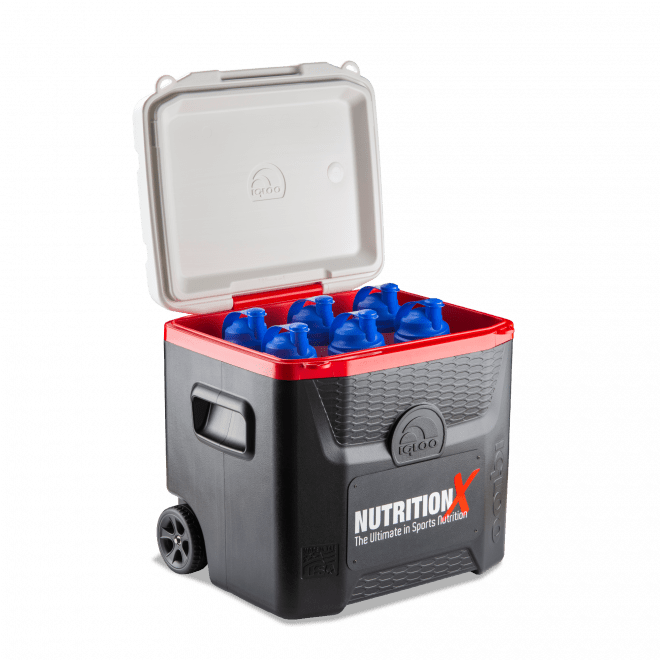NutritionX Igloo 52 Qt Quantum RollerCooler Box # Black/Red