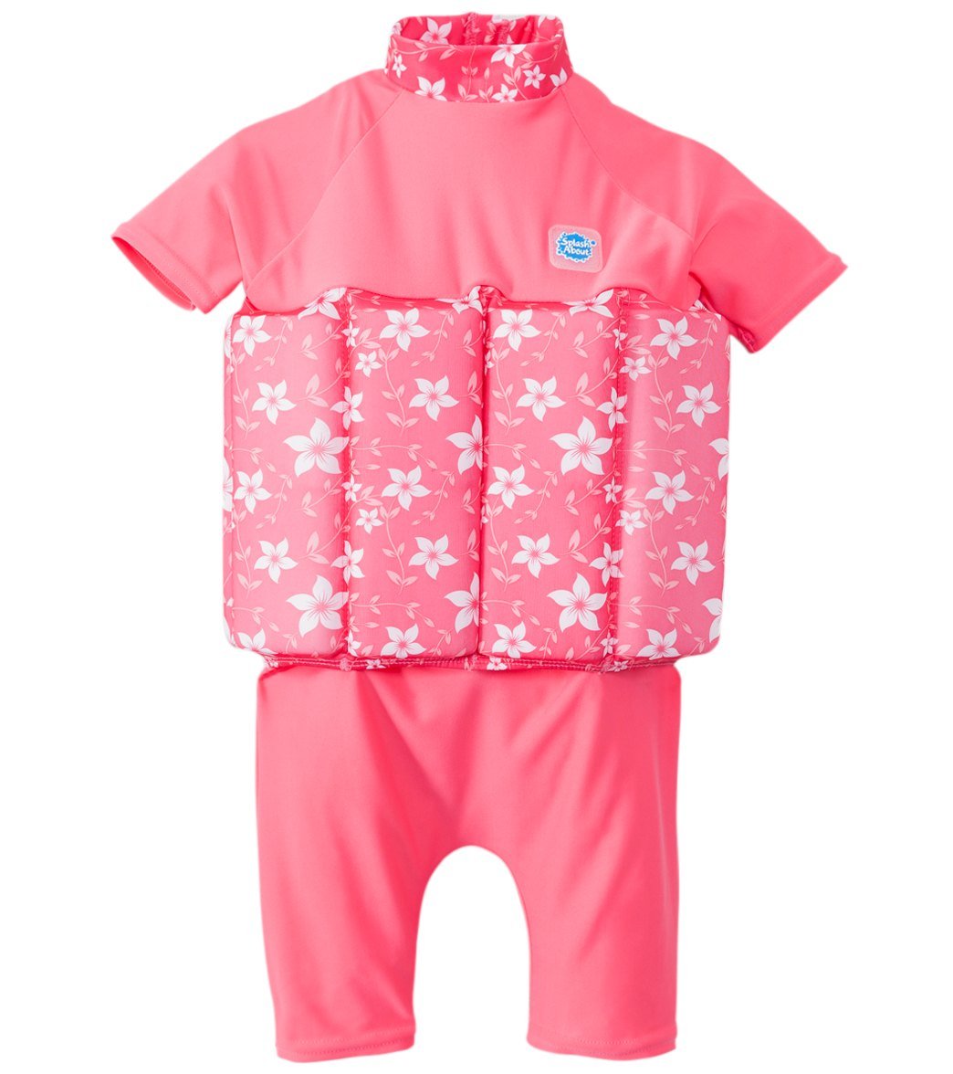 帶拉鍊粉色花朵的UV FloatSuit（2-4 歲） – Streamline Sports