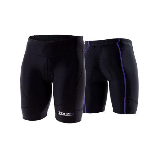 Zone3 Womens Aquaflo Tri Shorts (Black/Purple)